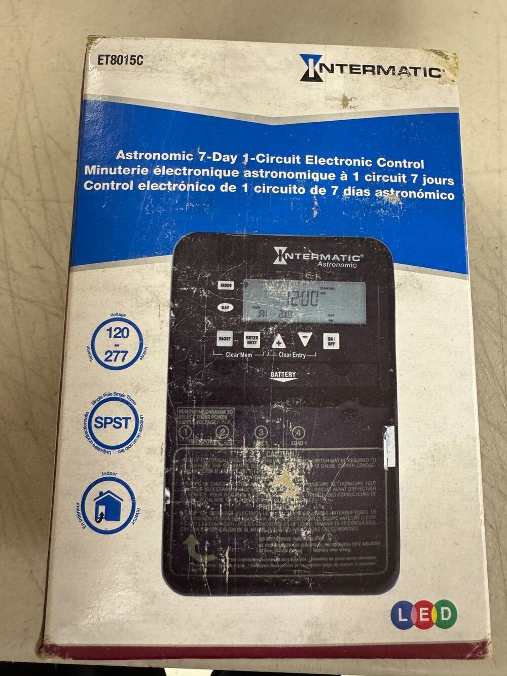 Intermatic ET8015C Astronomic 7-Day 1-Circuit Electronic Control Gray Used